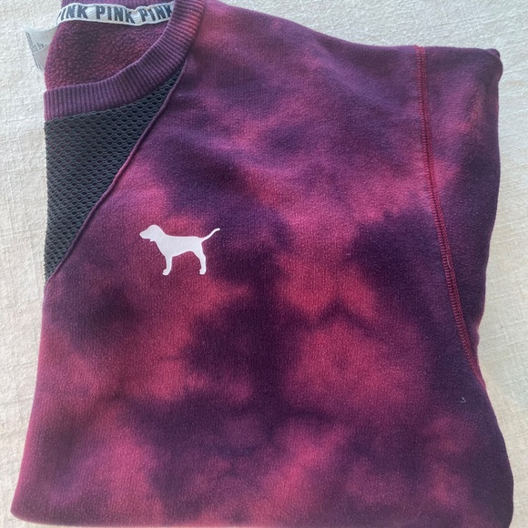PINK Victorias Secret burgandy tie dye sweater probably shirt size large. - Picture 9 of 9